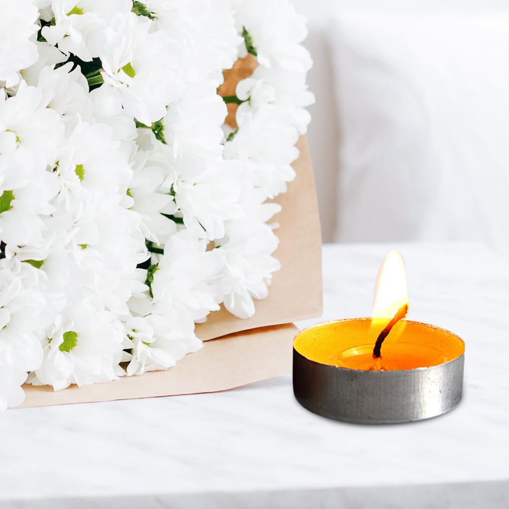 100x Teelicht Ghee Butterlampe Rauchfreie Kerzen Set für Meditation, Zeremonien, Altäre, Diwali Dekorative Nachtlicht Kerzen