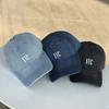 Hat women spring and summer letter embroidery denim baseball cap ins versatile casual retro couple cap men