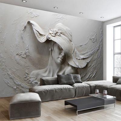 3D Embossed Abstract Beauty Figure Wall Paper Mural Living Room Bedroom Wall Home Decor