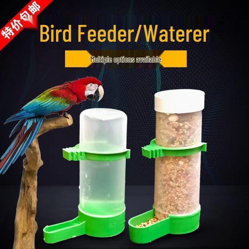 Automatic Bird Drinking Fountain & Feeder Cup for Parrots, Finches, and Songbirds