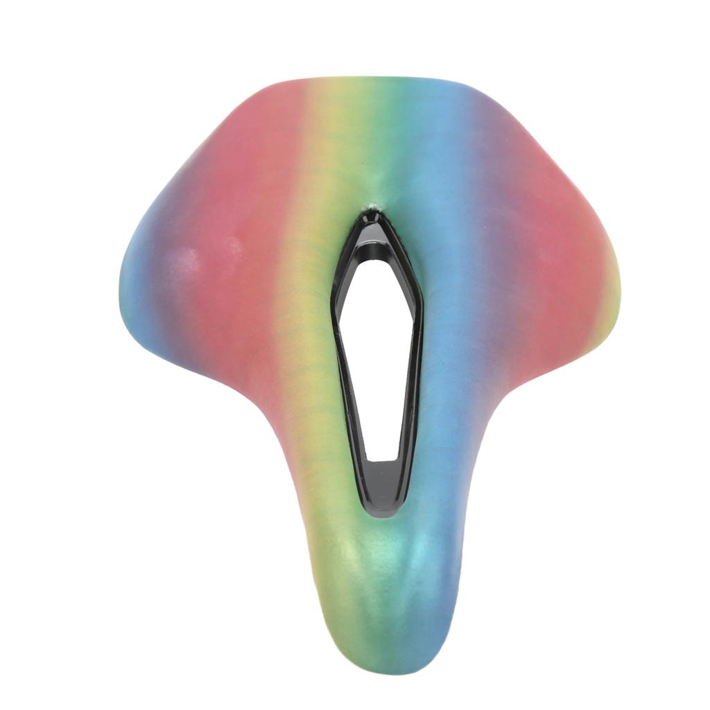 Road Bike Saddle Colorful PU Leather Steel Nonslip Soft Shock Absorbing Hollow Design Bike Seat for Road Mountain Bike