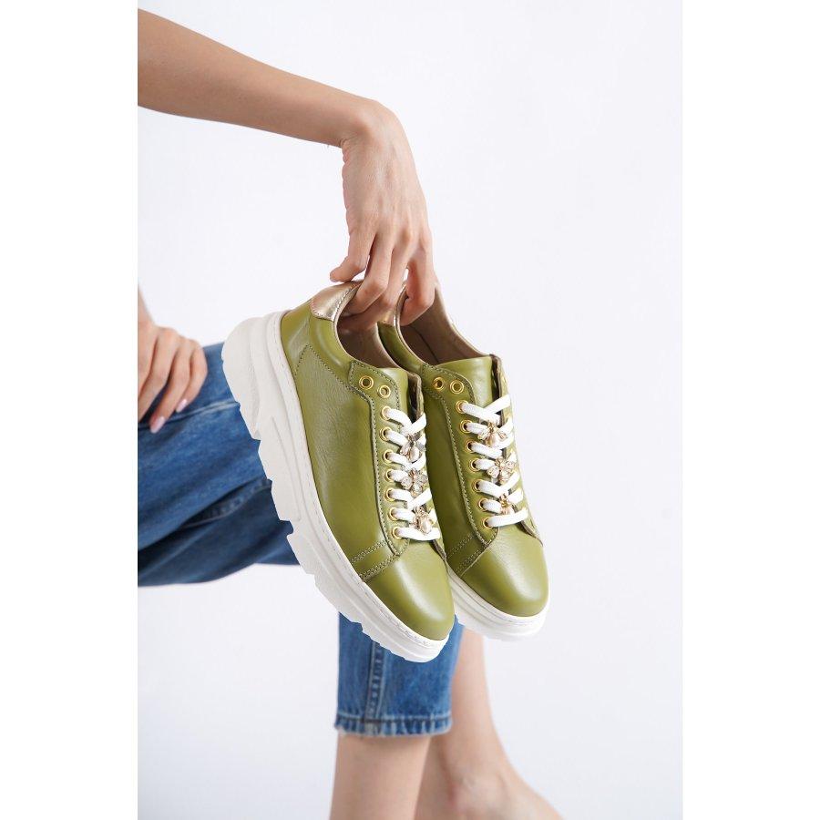 Women's Genuine Leather Thick Sole Casual Shoes Sneakers