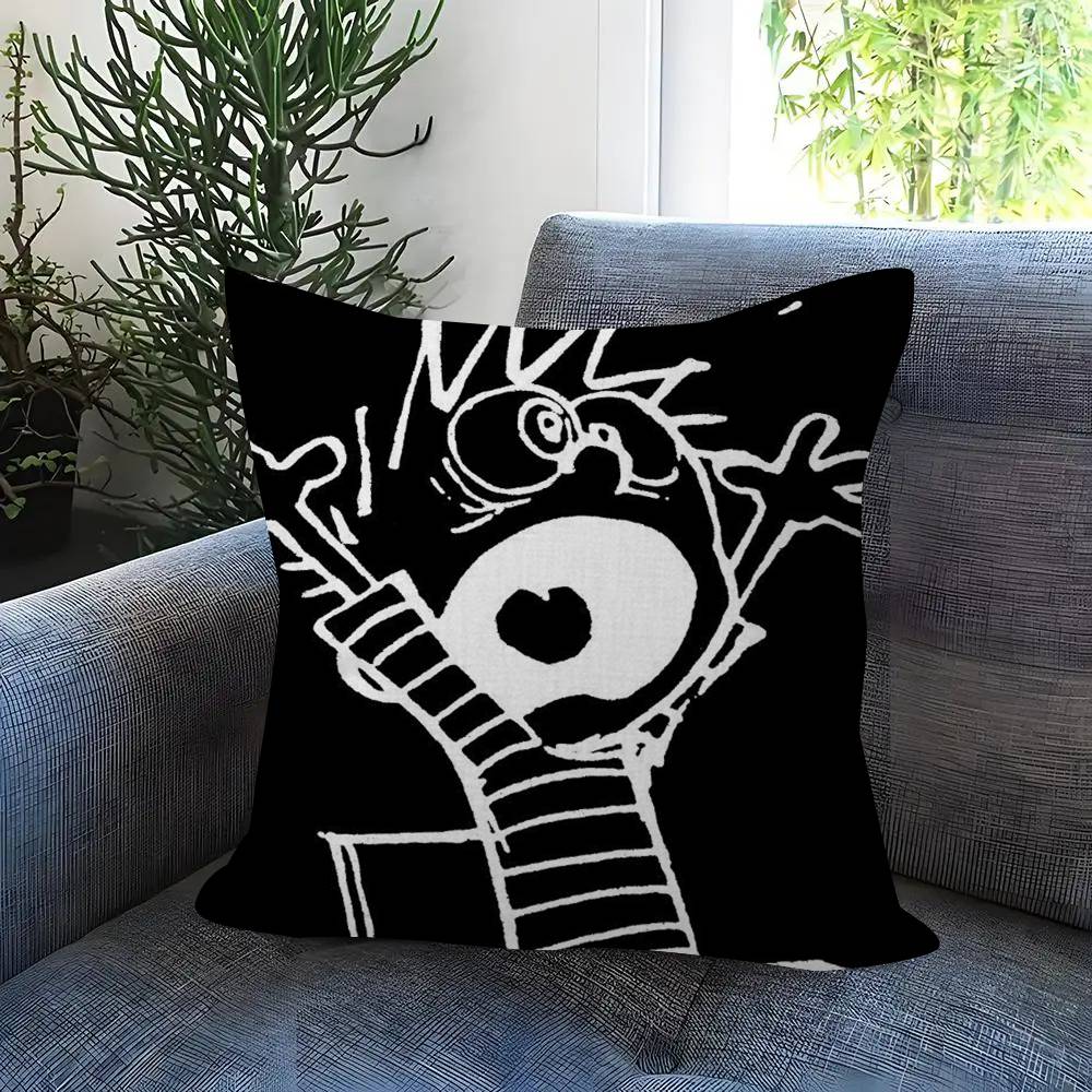 Anime C-Calvin And H-Hobbes Cushion Cover Car Throw Pillow Case For Sofa Car Christmas Gift