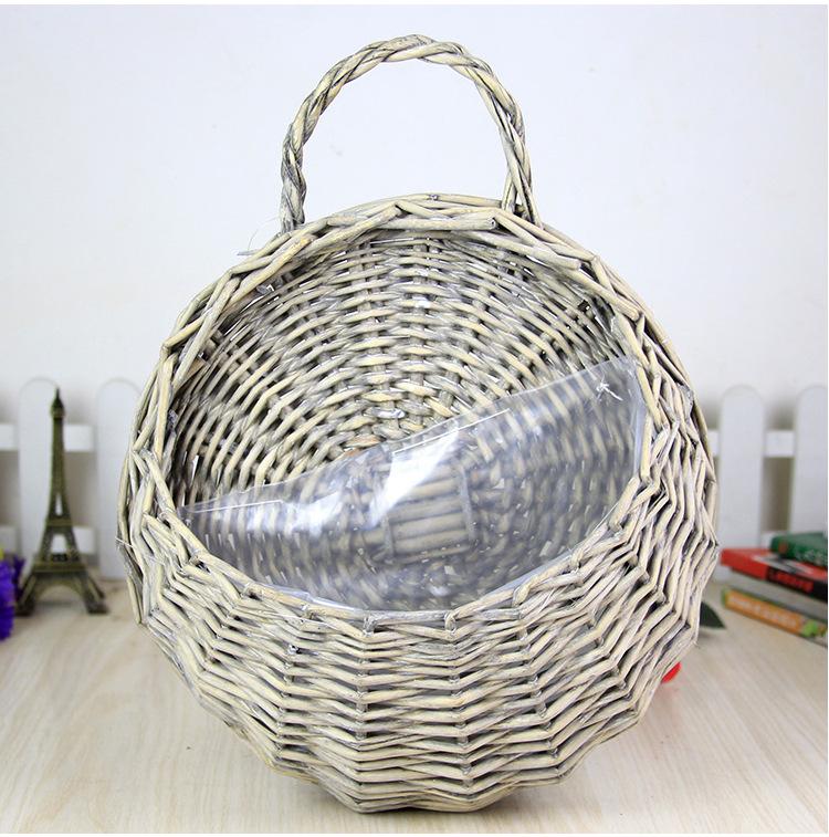 Handmade Wicker Rattan Basket Nest Flower Pot Planter Hanging Vase Container