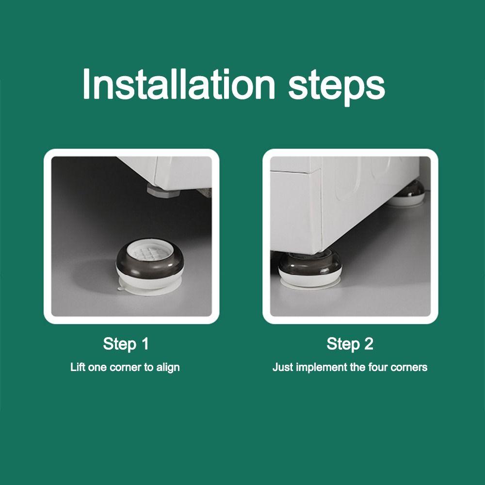 4PCS Stable Silent Washing Machine Foot Mat Anti-slip Suction Cup Anti Vibration Pads Furniture Lifting Foot Base Universal