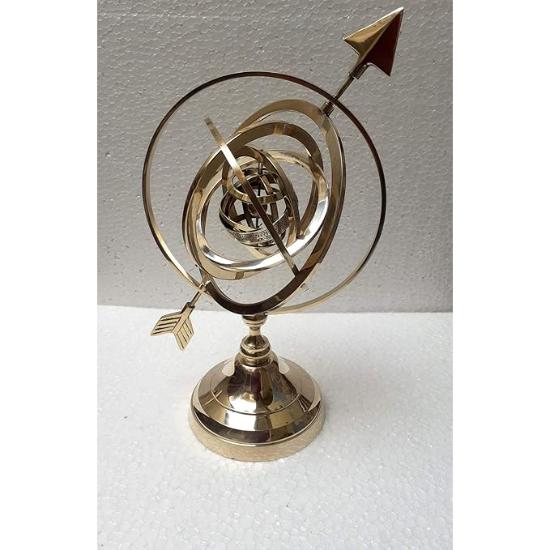 Gold Finish Aluminum Armillary Vintage Tabletop Sphere Globes Armillary Marine 11 Inches Handmade Decorative Globe