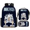 One Piece Cartoon Anime Rucksack Leichte Ergonomische Schultasche für Grundschüler Umhängetasche Federmäppchen Set