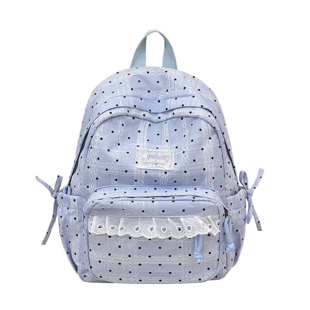 Zaino scolastico coreano stile college zaino a pois stile ins alto valore semplice casual zaino in pizzo zaino versatile per ragazza