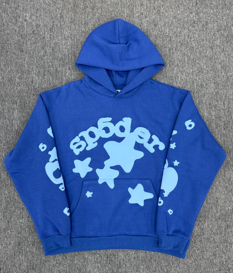 Spider Web Print Men's Heavyweight Hoodie - Trendy, Loose Fit with Plus Velvet
