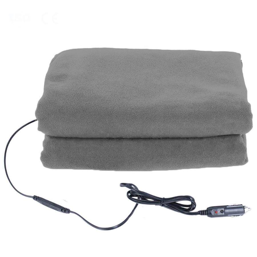 Manta Calefactora Eléctrica Cómoda para Coche Camión 12V Control de Calor Alto/Bajo y Temporizador