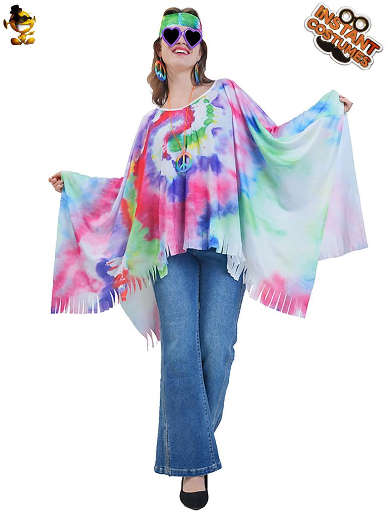 Halloween adult big girl's various retro hippie capes' women's hippie party costumes