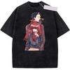 Anime Smoking Behind the Supermarket with You Yamada Sasaki Washed T Shirts Streetwear Tees for Men Women Cotton T-Shirt