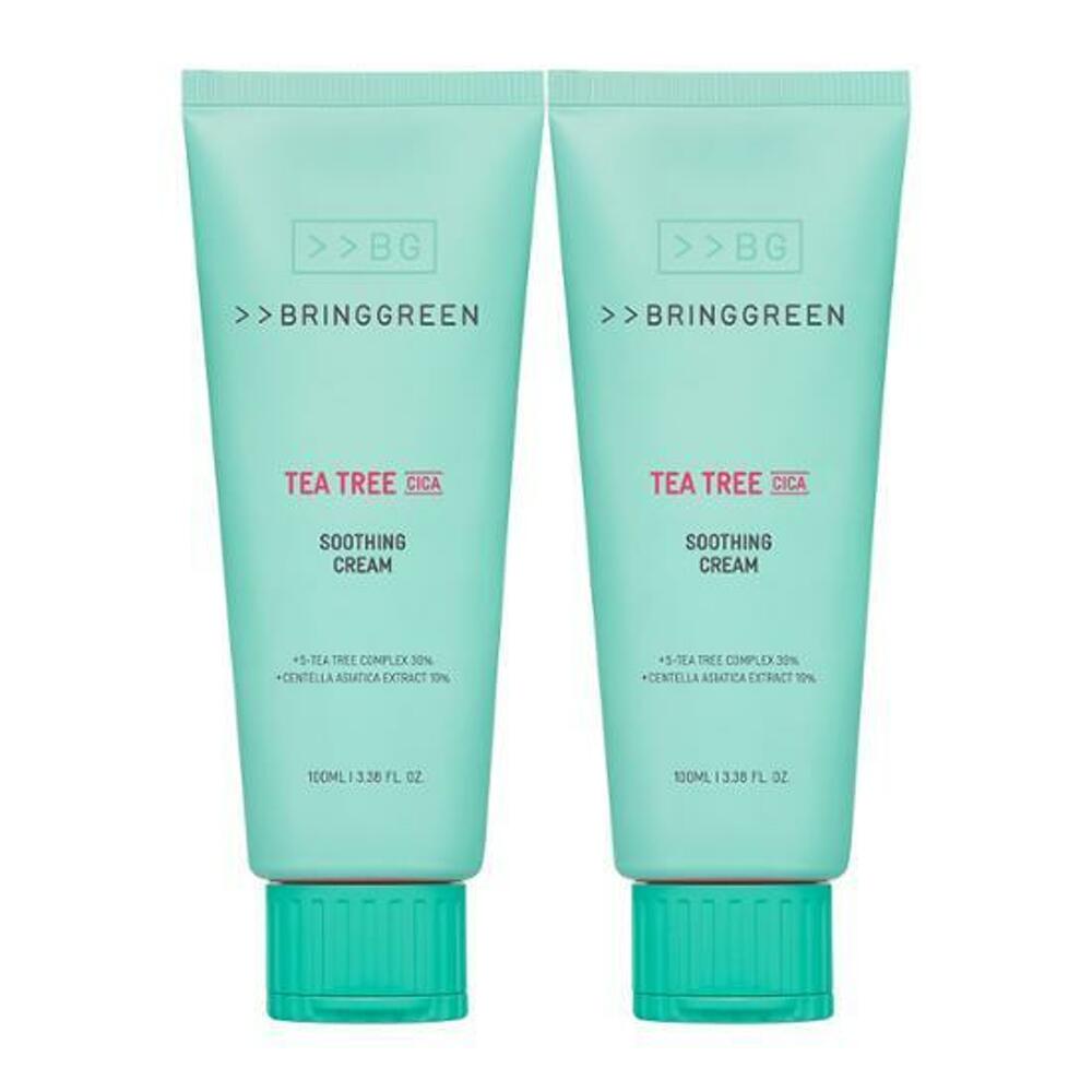 BRINGGREEN Двойной набор успокаивающего крема Tea Tree Cica (+Сыворотка от проблем 3мл) — фото 3