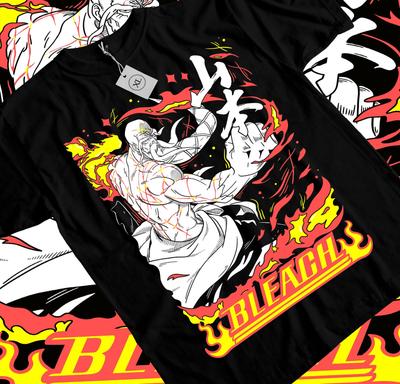 Bleach Yamamoto T-shirt Genryusai Shigekuni T-shirt Anime Manga Tutte le taglie Nero