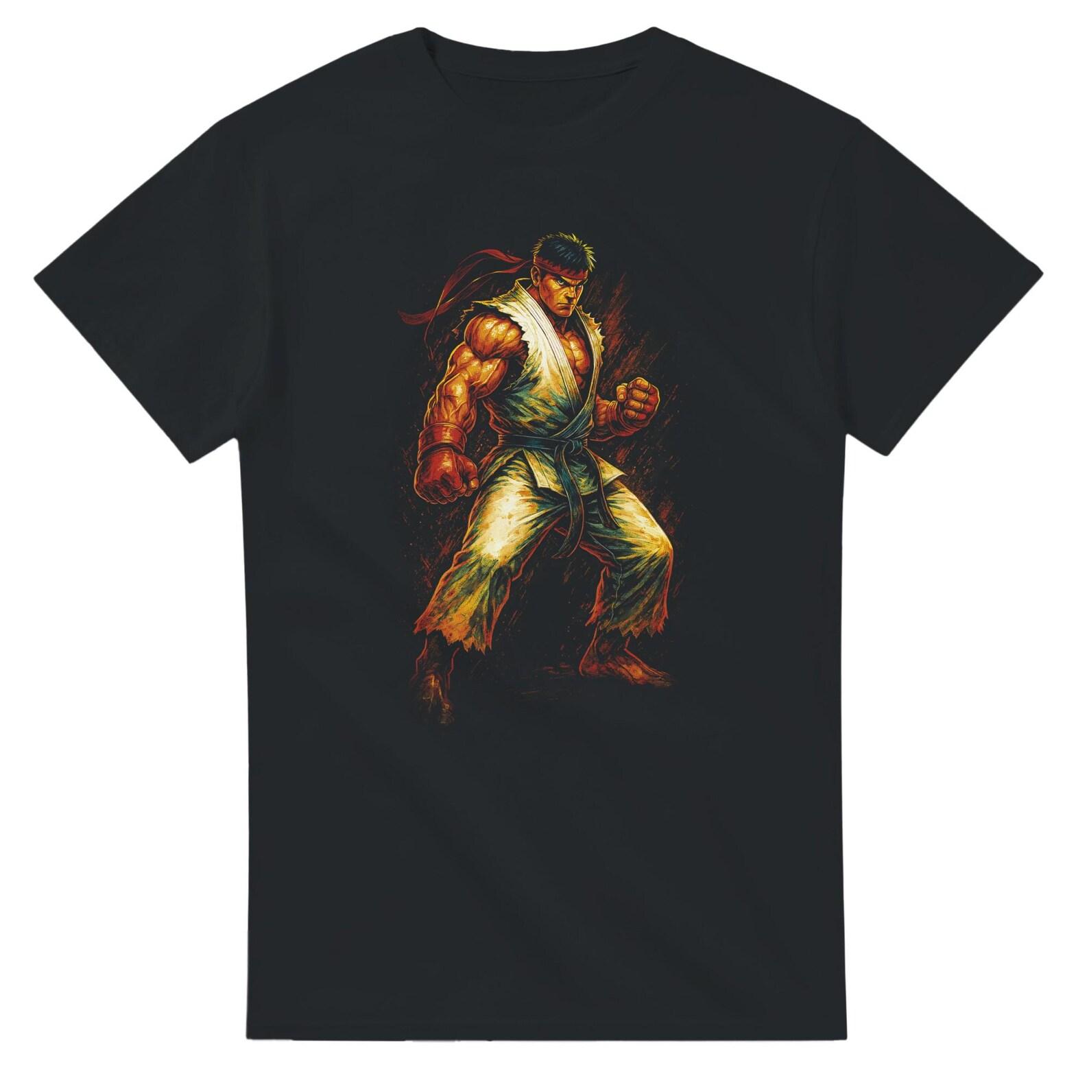 Ryu Halftone Heavyweight Unisex Crewneck T shirt | Gildan® 5000 S