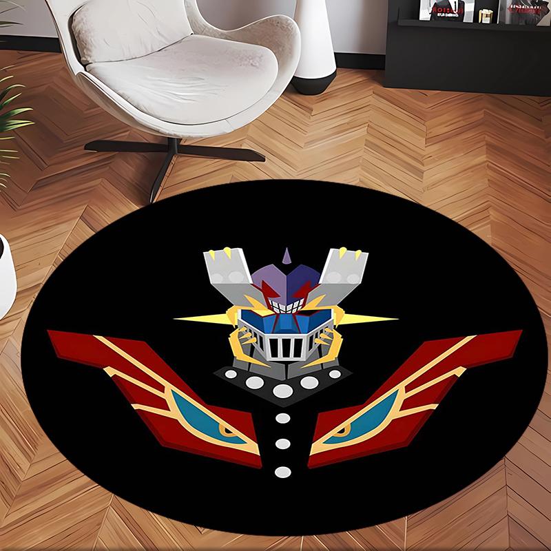 Mazinger (1) Runder Büroteppich Dekorativer Bodenteppich für Büro Schlafzimmer Wohnzimmer und Wohnbereich