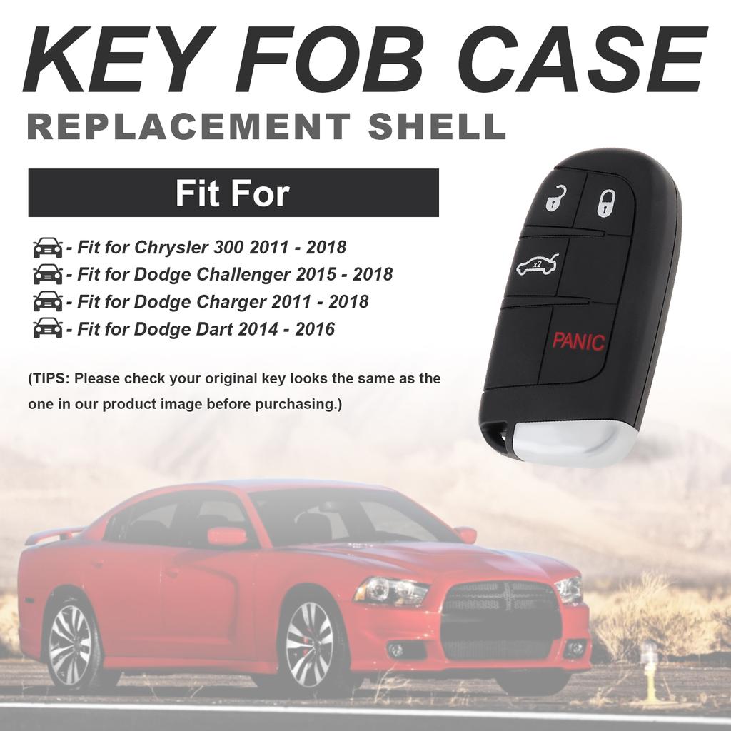 3 / 4 / 5 Buttons Remote Car Key Shell Wear-resistant Keyless Entry Key Fob Case Fit for Dodge / Chrysler