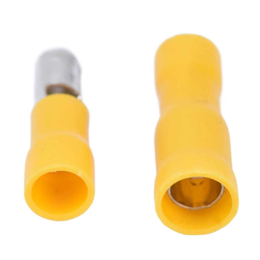 50PCS Durable Insulated Crimp Connector 12-10 AWG Yellow Snap Connectors Quick Splice Terminals Crimping Applications