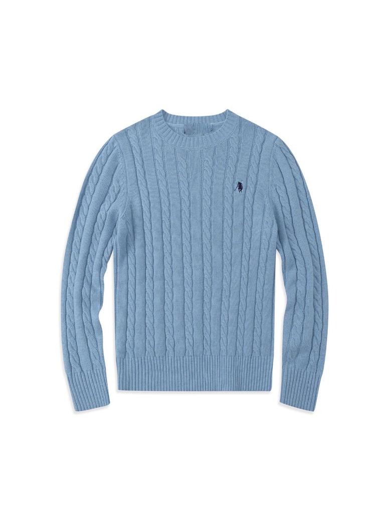 Men's & Couple's Casual Cable Knit Wool Sweater - Little Pony Design, Crew Neck, Winter Wear.