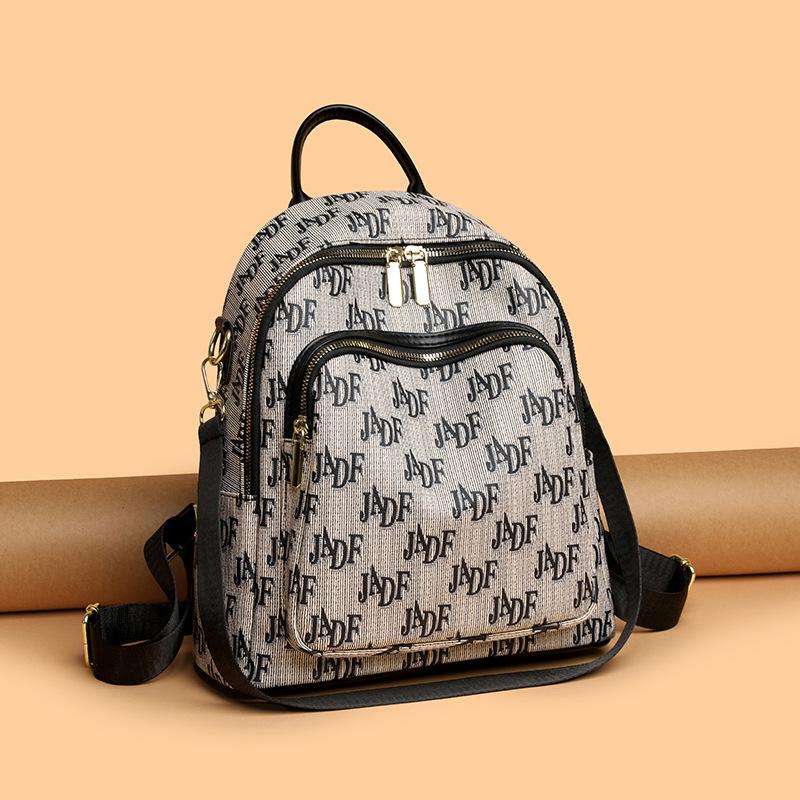 Schoolbag backpack women's 1011 new fashion Korean version printing student simple schoolbag trendy leisure large capacity travel backpack