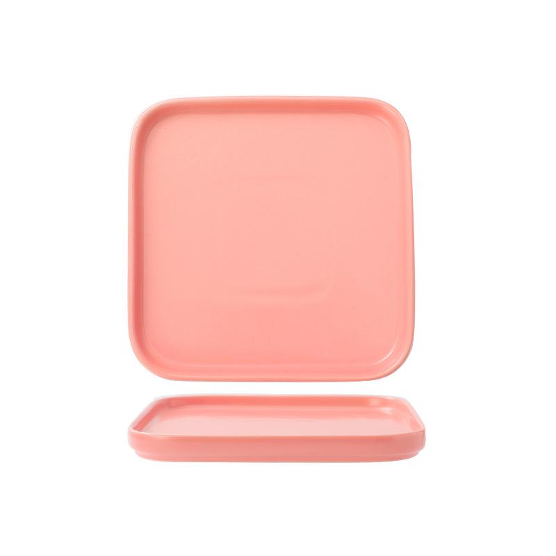 Nordic Style Ceramic Western Plate Square Steak Plate Household Square Plate Western Tableware Vegetable Plate Breakfast Plate