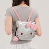 Hello Kitty Collaboration Hello Kitty Backpack for Women Cute Cat Face 3D Large Limited Edition Perfect for Social and Date [Toutou] - Design, Ribbon,