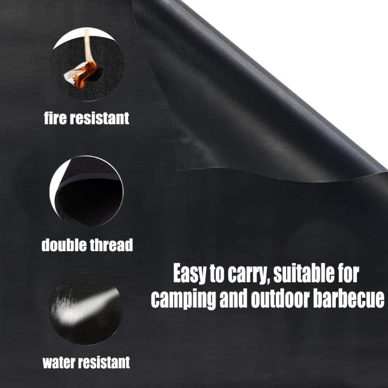 Extra Große Feuerfeste Terrassenschützer für BBQ-Grillen Wasserdichte Doppelseitige Grillmatte Übergröße Feuerfeste Matte