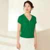 Plus Size V-Neck Fly Sleeve Ice Silk Knitwear - Lightweight Summer Top for Women