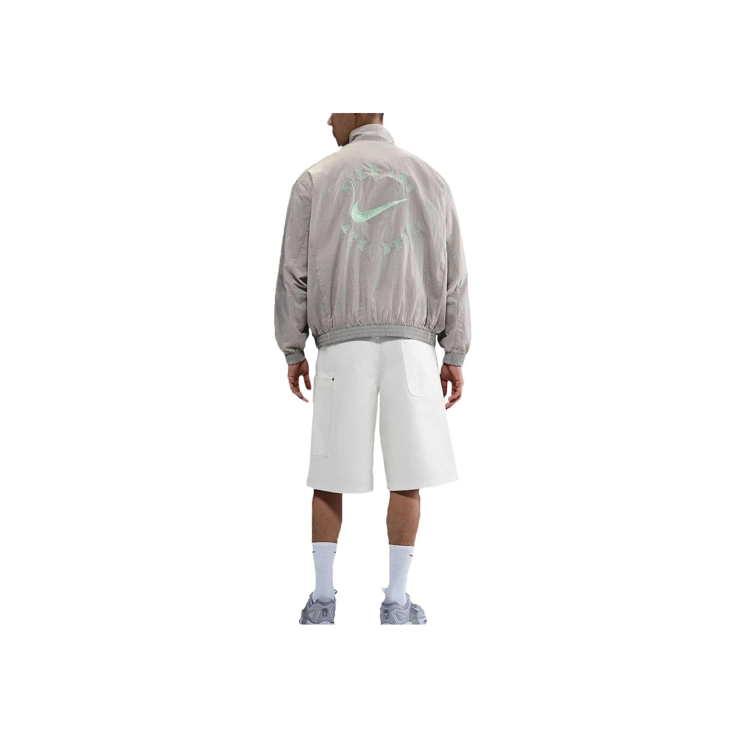 Nike Clubswoosh Модная Универсальная Популярная Удобная Куртка со Стойкой Воротником Мужская Куртка Серая HV6918-009 XL