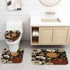 Boho Floral Botanical Bath Rugs for Bathroom, Mid Century Morden Abstract Bohemian Flowers Tropical Leaves Non Slip Flannel Bathroom Rug, Dry Fast