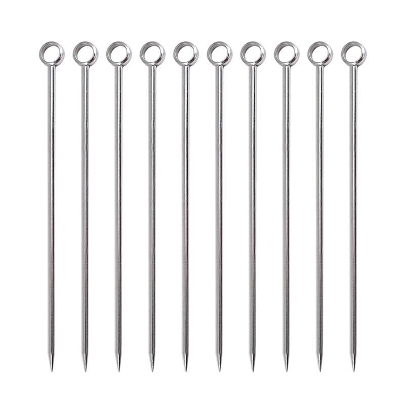 Set of 10 Cocktail Pick Stainless Steel Cocktail Pick Reusable Toothpicks Fruit Toothpick for Olives Appetizers Sandwich