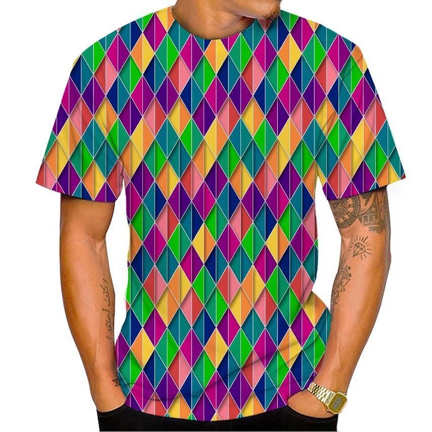 New Cool Hip Hop Printed Men's T-Shirt Summer Short Sleeved Street Personalized Creative Fashion Casual Loose Quick Drying Shirt