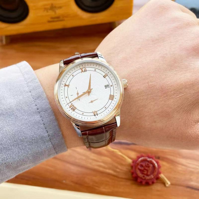 Oujia Men's Automatic Mechanical Waterproof Watch with Italian Leather Strap and Calendar