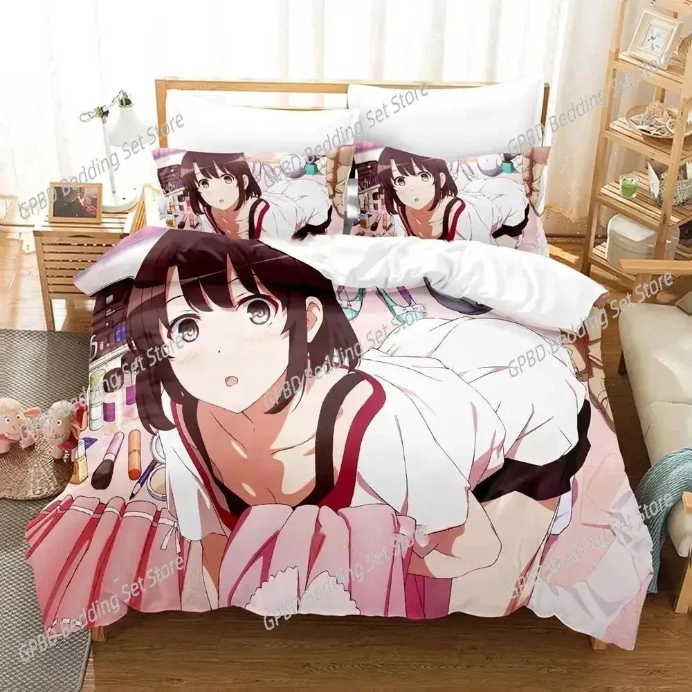 Anime Saekano Megumi Kato Beding Set 3D Printed Suitable for Bedrom Soft Duvet Cover Set With Pilowcases Children Kids Home Textile