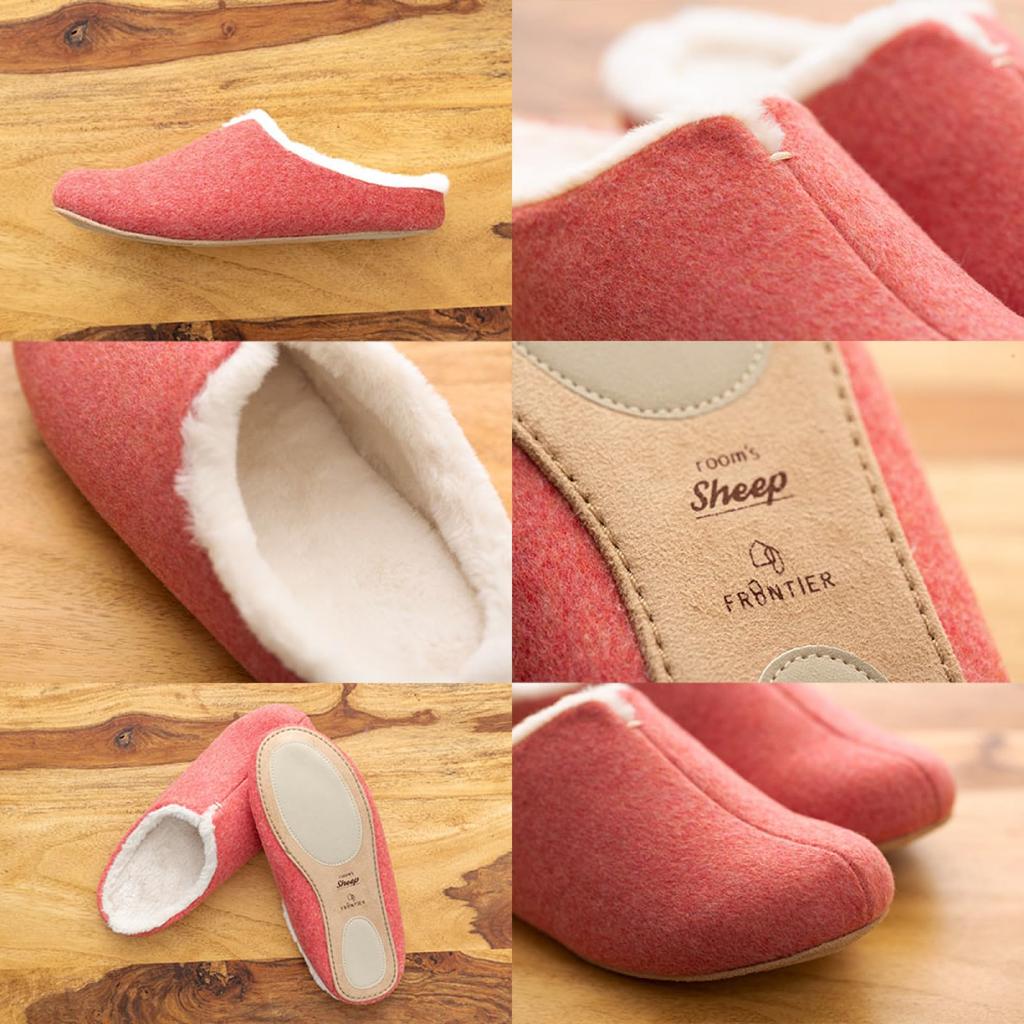 Frontier Sheep Room Size Warm Winter Boa Indoor Slippers for Men and Perfect for FR0033 room's Shoes, Red, M, Fabric, Women, Guests,