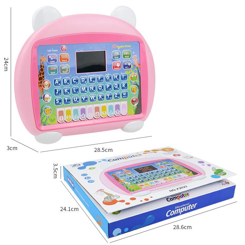English Version Led Display Children'S Tablet Computer Learning Point Reading Machine Toys, Cartoon Puzzle Early Education Machine