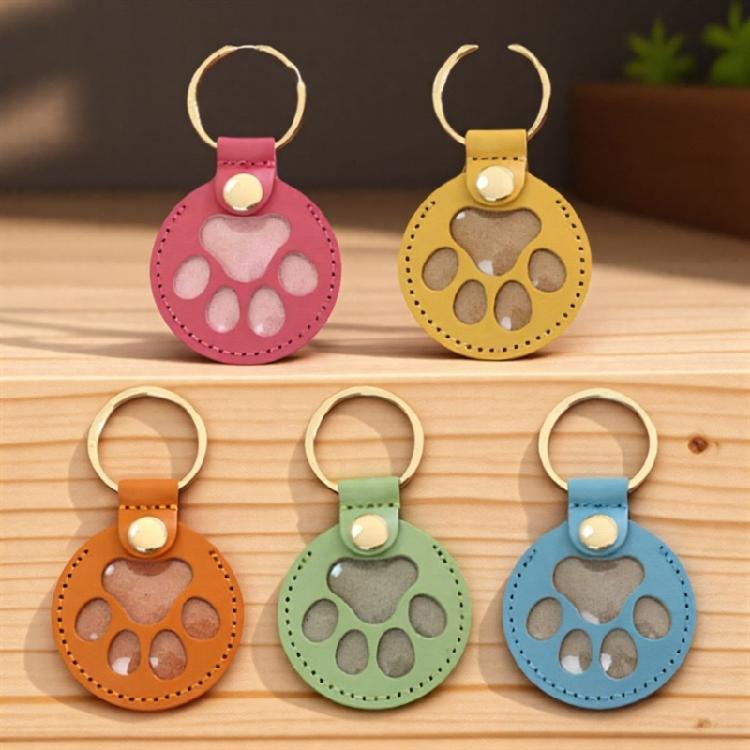 Sentimental Pet Hair Keepsake Keychain Portable PU Leather Design Pendant For Pet Owners And Thoughtful Gift