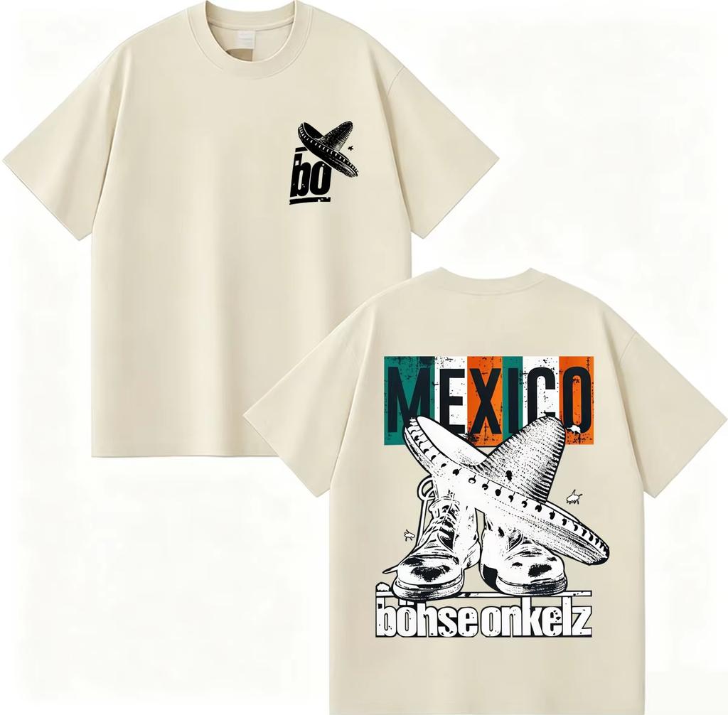 Hot Sale Rock Band BöHse Onkelz Mexico Graphic T-Shirt Unisex Unisex Vintage Hip Hop T Shirts Y2k Harajuku Cotton Oversized T-Shirts