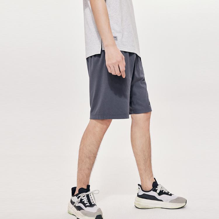 Anta American Vintage Logo Print Knitted Sports Shorts Men shorts Castle-Gray 952328310-6