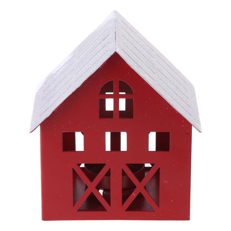 Christmas Snowhouse Candlestick Wrought Iron Candle Holder Wedding Decorations Candle Stand for Home Table Centerpieces