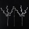Elegant Acrylic Crystal Drop Flower Twig Picks 10Pcs for Wedding Bridal Bouquet Embellishment Use