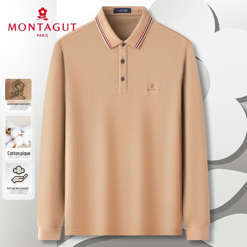 Montagut Men's Long-Sleeve Lapel Polo Shirt