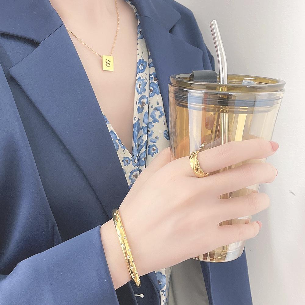 Bracelets, Mohua Couple Bracelets, Full Diamond Five-pointed Star Open-mouth Bracelets