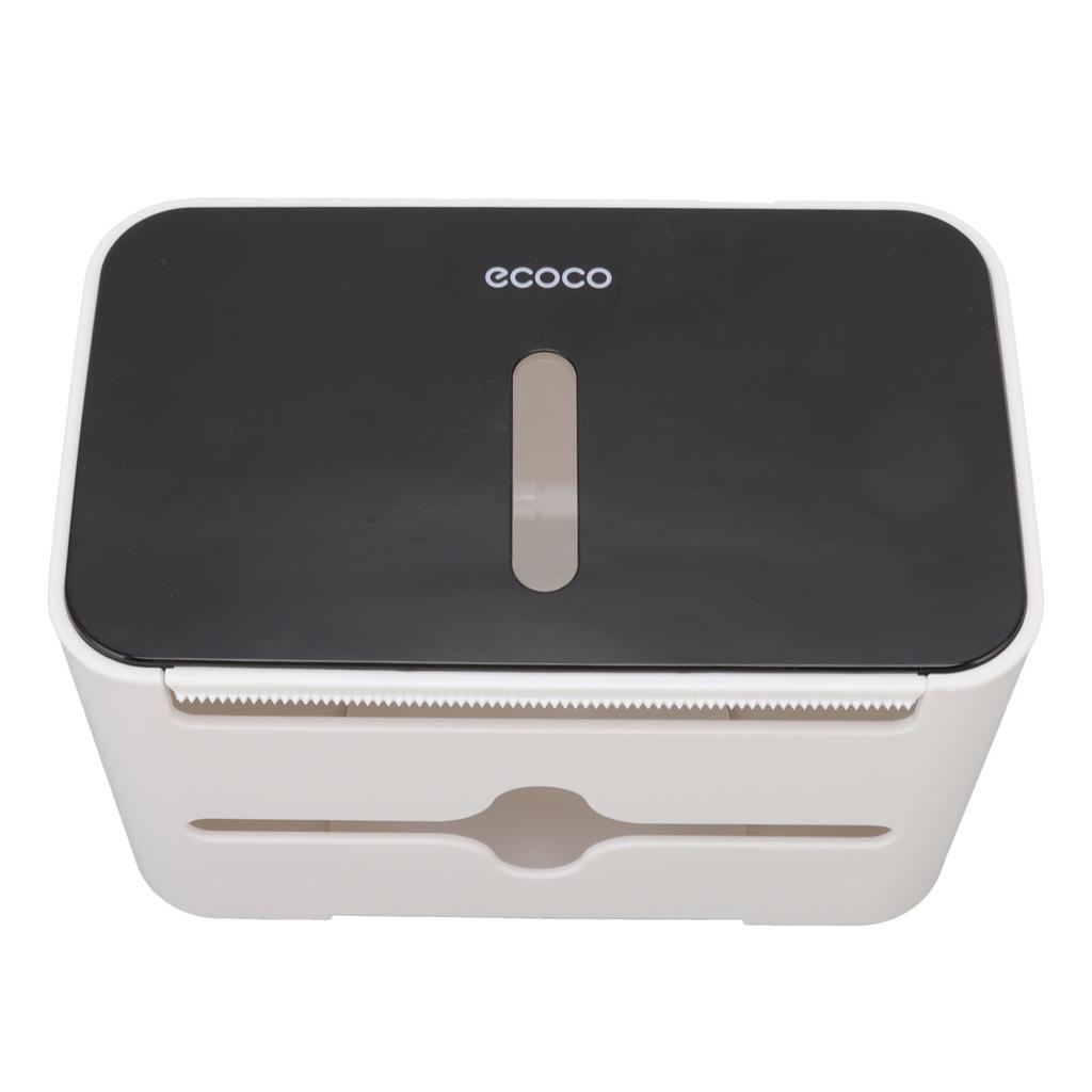 Toilet Paper Roll Box Cover Waterproof Punch Free Prevent Corrosion Wall Mounted Bathroom Tissue Holder Black