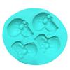 4Holes Skeleton Head Silicone Mold Styling Candy Jelly Mould Fondant Cake Decorating Pastry Bake Tools
