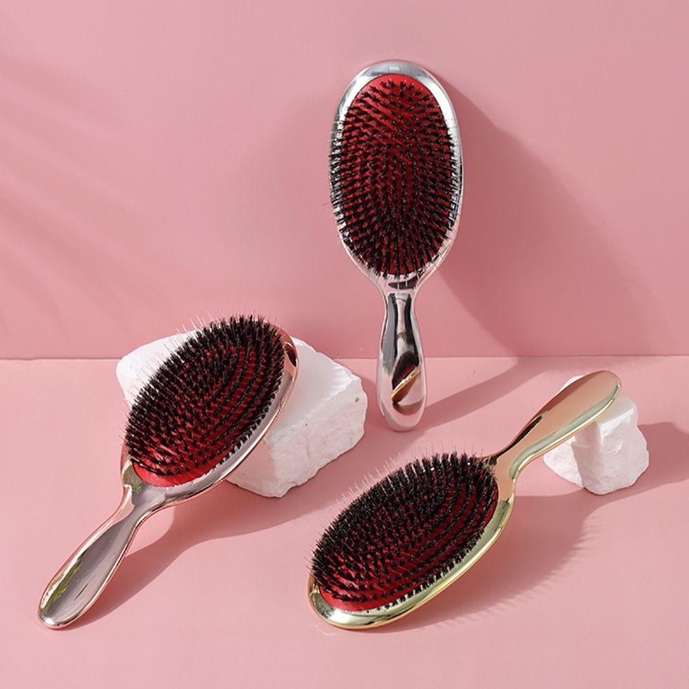 Oval Shape Hair Brush PS Hairdressing Massage Comb Boar Bristle Paddle Hair Brush Hairdressing