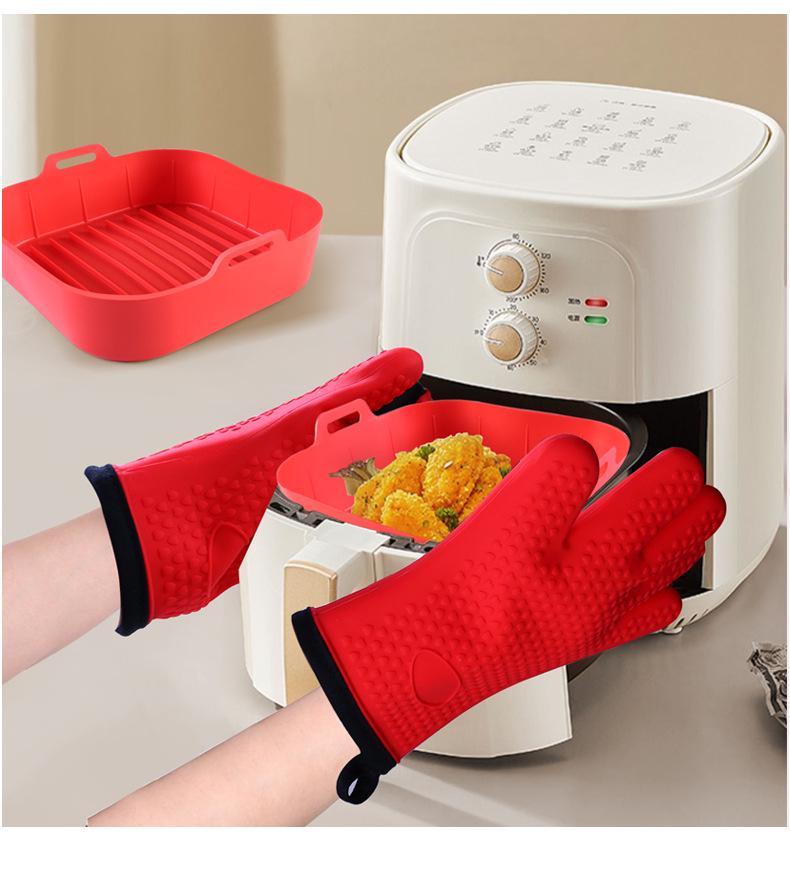 Set di Accessori Rotondi in Silicone Resistente al Calore per Friggitrice ad Aria