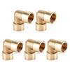 Pack of 5 Brass Elbow Threaded Fittings Corrosion Resistant Threaded Elbows Set Pipe Connectors Set for Plumbing System