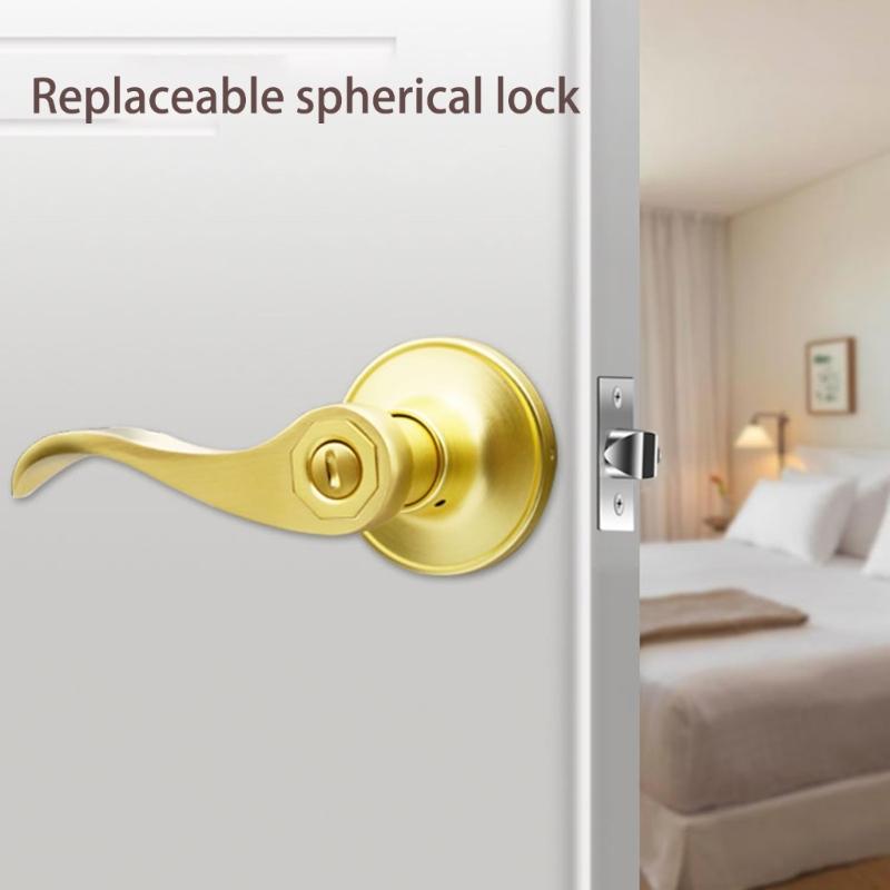 Zincs Alloy Door Lock Thickened Entry Door Handle with Lock and Key Waterproof and AntiRust Door Handle Lock Enduring