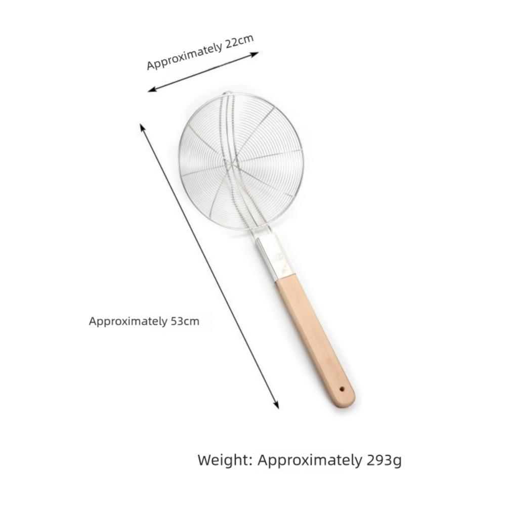 New 20/22cm Large Colander Stainless Steel Wooden Handle Food Filter Spoon Sieve Spoon Cooking Gadgets